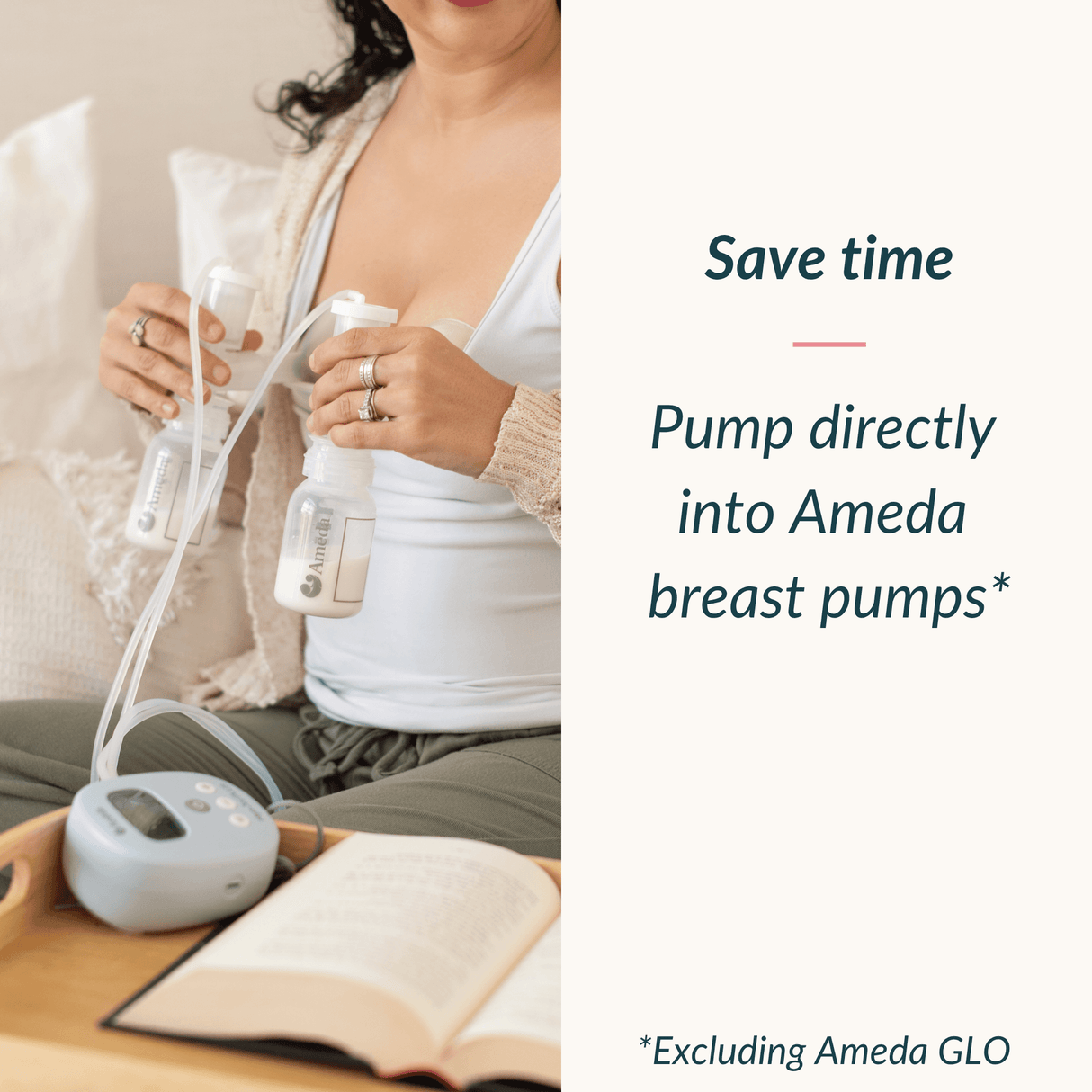 Ameda HygieniKit® Breast Milk Storage Bottle with Lock-Tight Cap, 4 Count