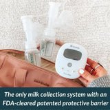 Ameda MyaJoy pump and bottles in diaper bag