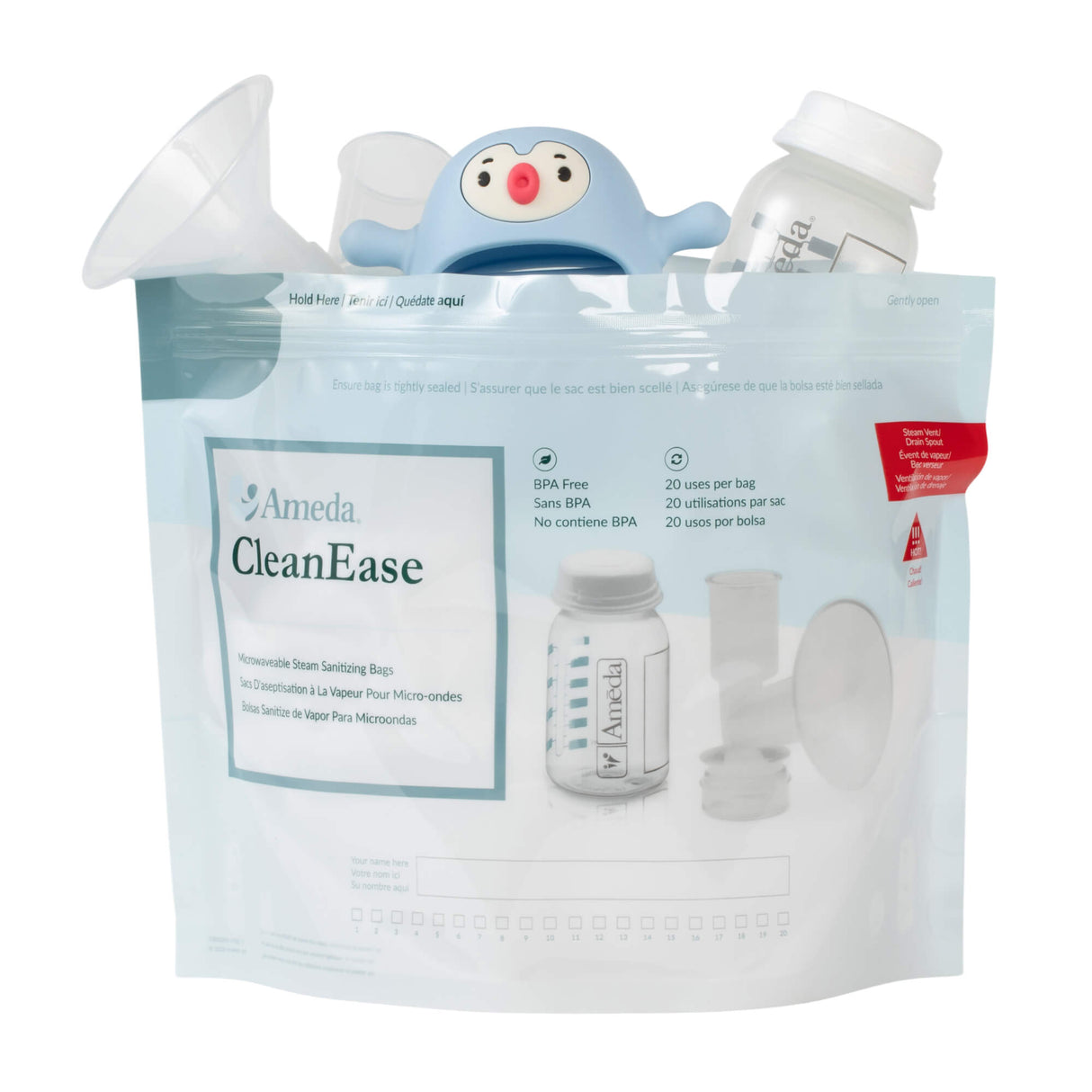 Ameda CleanEase Microwaveable Steam Sanitization Bags