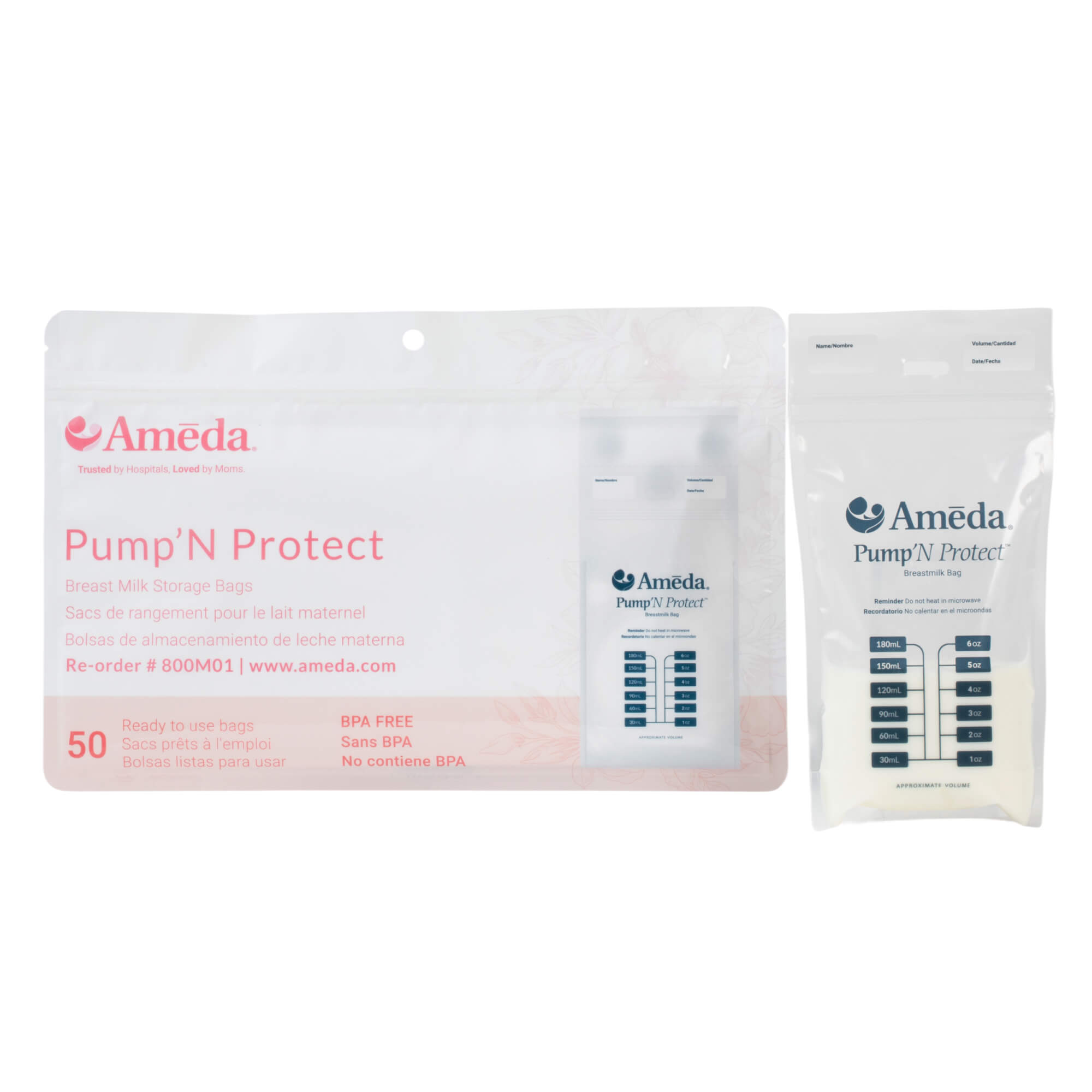 Ameda Pump 'N Protect 6-Ounce Milk Storage Bags