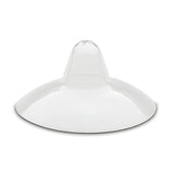 A clear glass food cover with a wide, shallow base and a tall, pointed dome shape at the top. The surface appears smooth and reflective, and the cover is designed to protect food while allowing visibility.